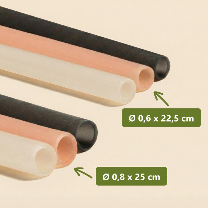 Essbare Reisstrohhalme, schwarz, Ø 0,6 x 22,5 cm