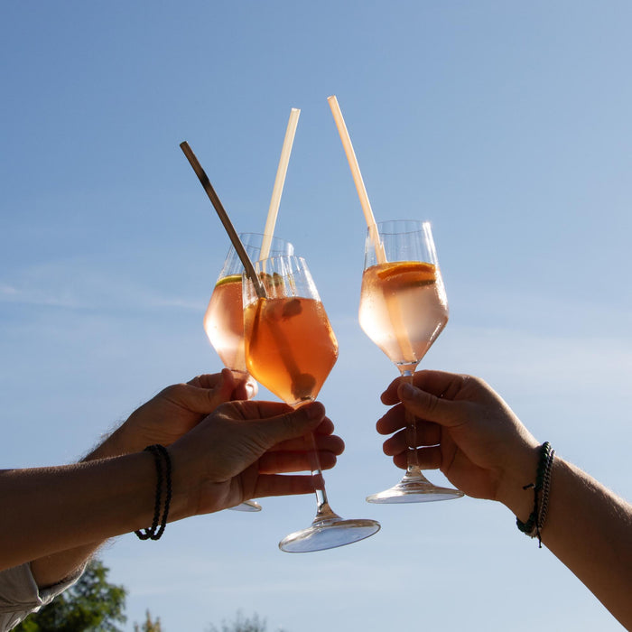 Essbare Reisstrohhalme, weiß, Ø 8 mm x 25 cm