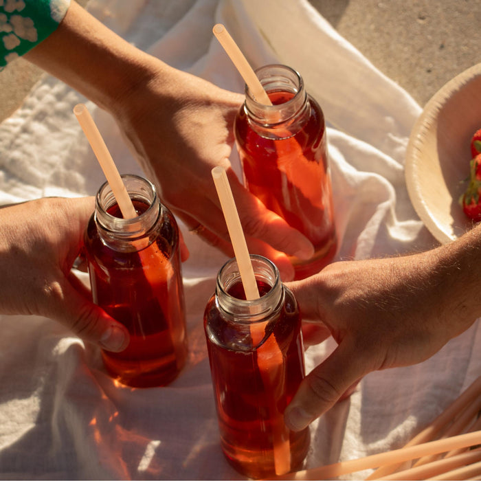 Essbare Reisstrohhalme, braun, Ø 6 mm x 22,5 cm