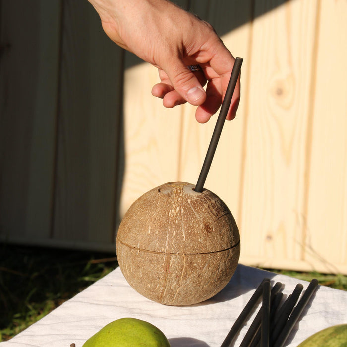 Essbare Reisstrohhalme, schwarz, Ø 0,5 x 22,5 cm