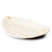 Einweg-Schale aus Palmblatt, beige, oval, eierförmig, 27 cm