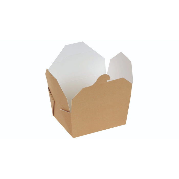Take away Carton Box braun/weiß mit PLA Beschichtung- 125/110x112/90x65mm - 780ml