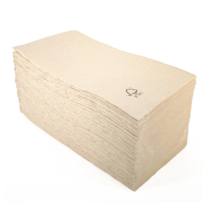 Papier Servietten - rechteckig braun 20x10cm 2-lagig 1/8 Faltung - 50 Stück