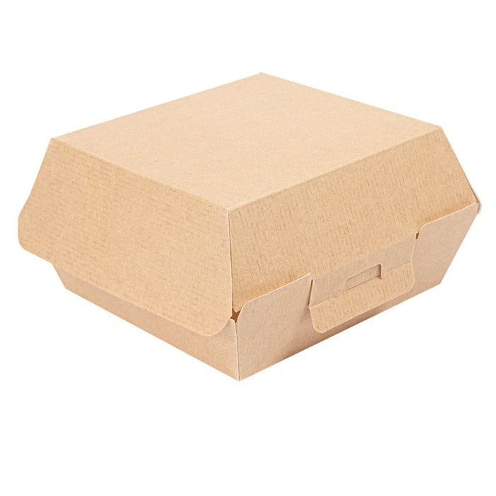 Burger Box Verpackung Papier - braun 13 x 12,5 x 6,2 cm