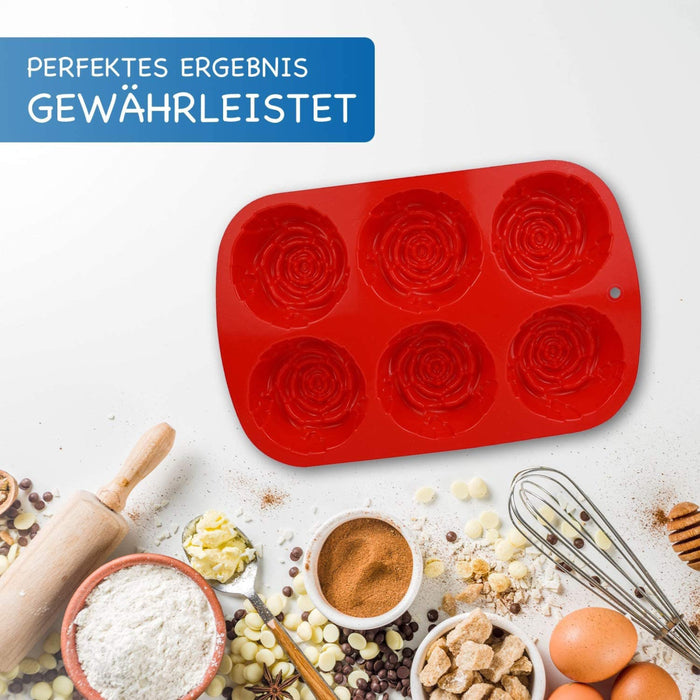 Silikonform Rosen - rot 24,5x16x3,5cm - 1 Form