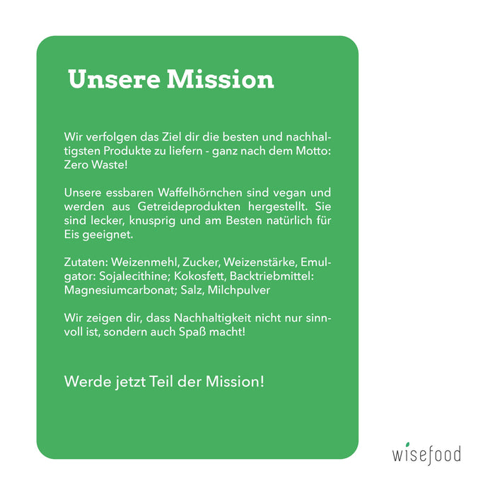 Süße Tüte ohne Rand 130mm Ø 50mm BIO - 8 Waffeln