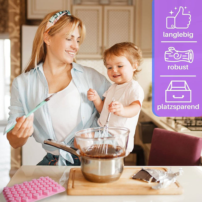 Silikonform Herzen - pink 18x10,5x1cm