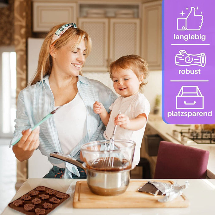 Silikonform Eulen - braun 19,5x15x1,5cm