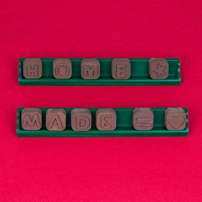 Silikonform Buchstaben und Zahlen - braun 24x18x1,5cm - Silikon Form Backen, Seife & mehr - Backform