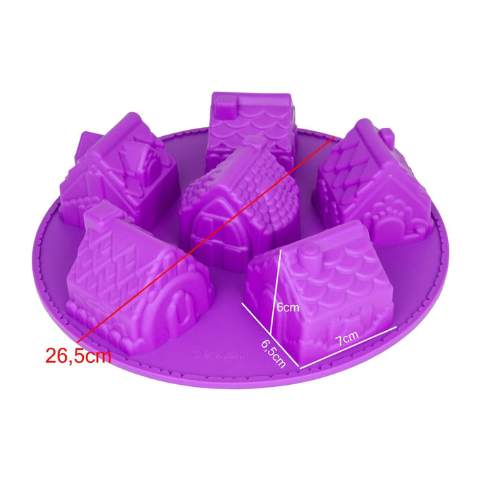 Silikonform Haus - lila 26.5x26.5x6cm - 1 Form