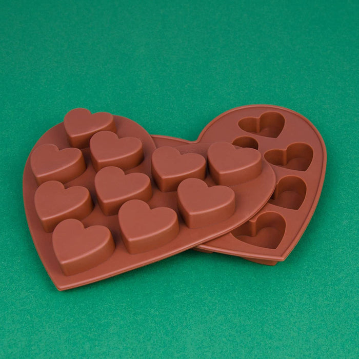 Silikonform Herz - braun 16x14x3cm - Silikon Form Backen, Seife & mehr - Backform