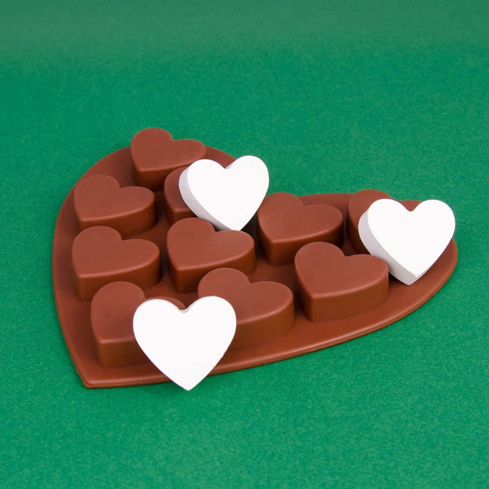 Silikonform Herz - braun 16x14x3cm - Silikon Form Backen, Seife & mehr - Backform