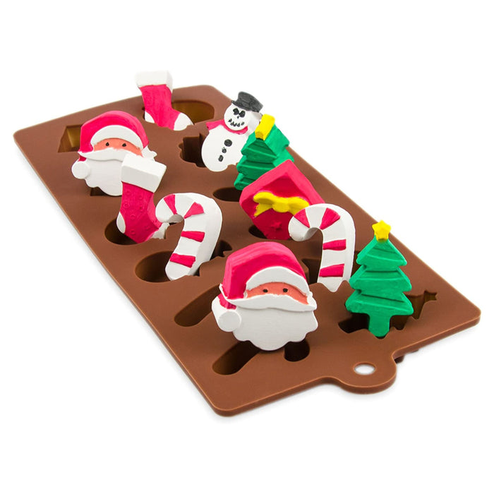 Silikonform Weihnachten - braun 21,5x10x1,5cm - Silikon Form Backen, Seife & mehr - Backform