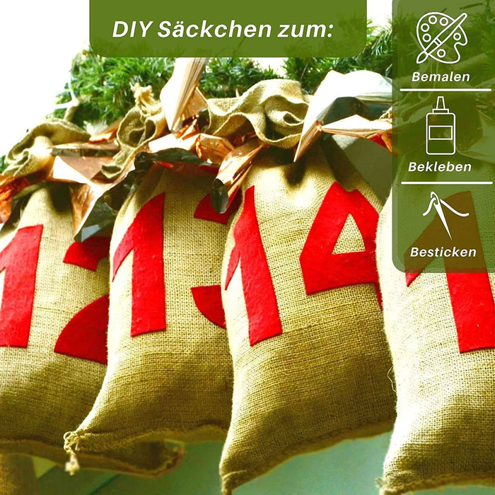 Jutesäckchen - natur 9x15cm Jutesack (Kunstfaser) - 24er Set Jute Sack