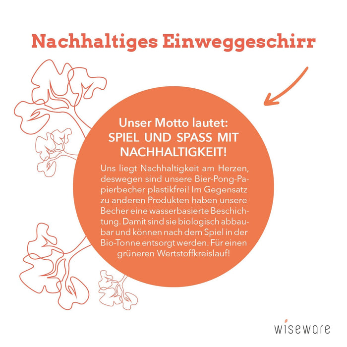 Bierpong Papierbecher Set 25 Stk (rot) & 3 Bälle