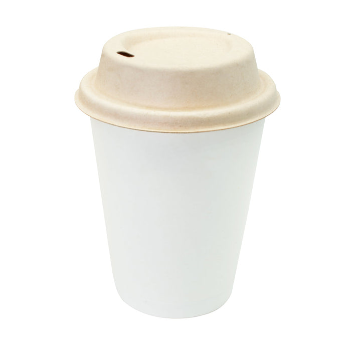 Bagasse Deckel Kaffeebecher - 90mm -  (300ml , braun)