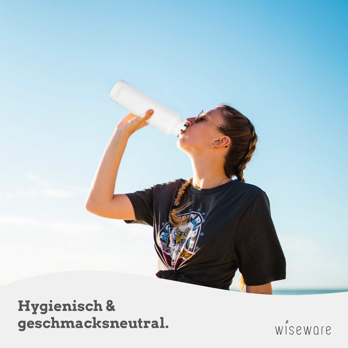 Edelstahl Trinkflasche weiß 750ml