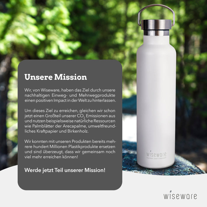 Edelstahl Trinkflasche weiß 750ml