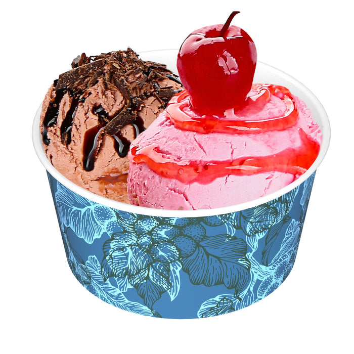 Individuell bedruckbare Eisbecher biobasiert - weiß 180ml (6oz) - 750 Eisbecher