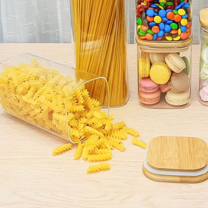 Aufbewahrungsgläser mit Bambusdeckel Set 3 Gläser inklusive Schaufel