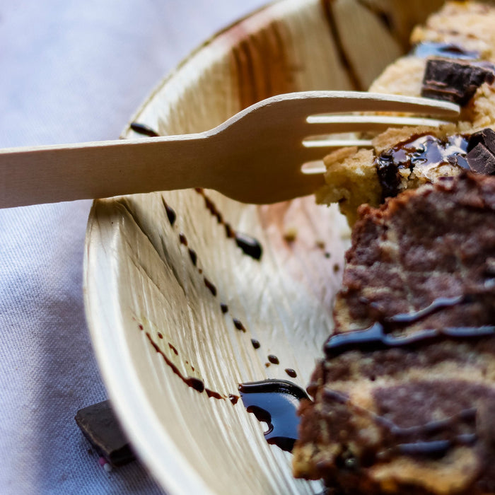 Besteckset aus Holz Gabel und Holz Messer einzeln verpackt. 16.5 cm - 15000 Sets (Karton)