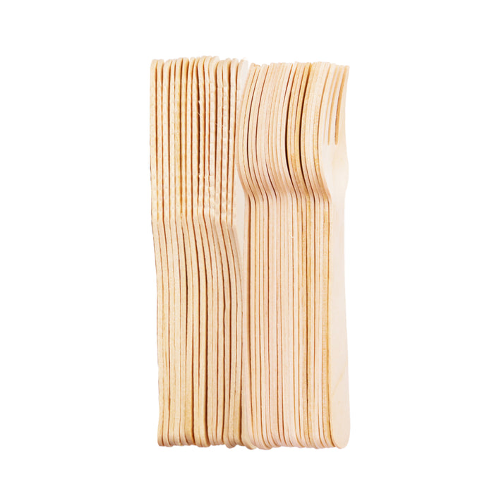 Birkenholzgabel und Messer - 16cm - 200 Stk.