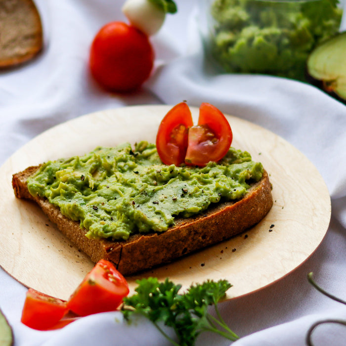 Birkenholz Geschirrset (Teller, Messer und Gabel) - rund Ø 23cm