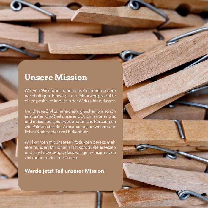 Birkenholz Wäscheklammern - 7cm - 100 Stück