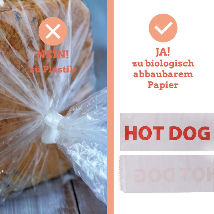 Papier Hot-Dog-Beutel - weiß 9x21cm - 2000 Stück