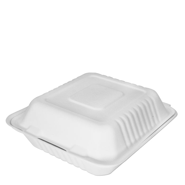 Bagasse Clamshell -3 Fach 43,6 x 20,3 x 4,7cm -  (weiß)