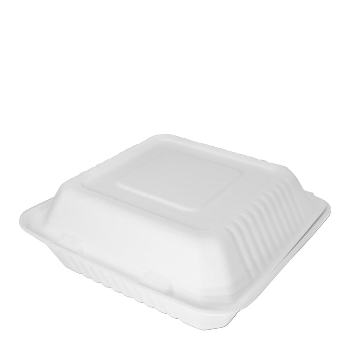Bagasse Clamshell - 46 x 20,3 x 4,6cm - (weiß)