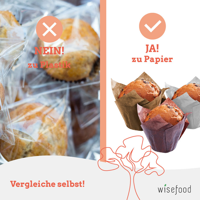 Papier Muffinförmchen - braun - 100 Stück