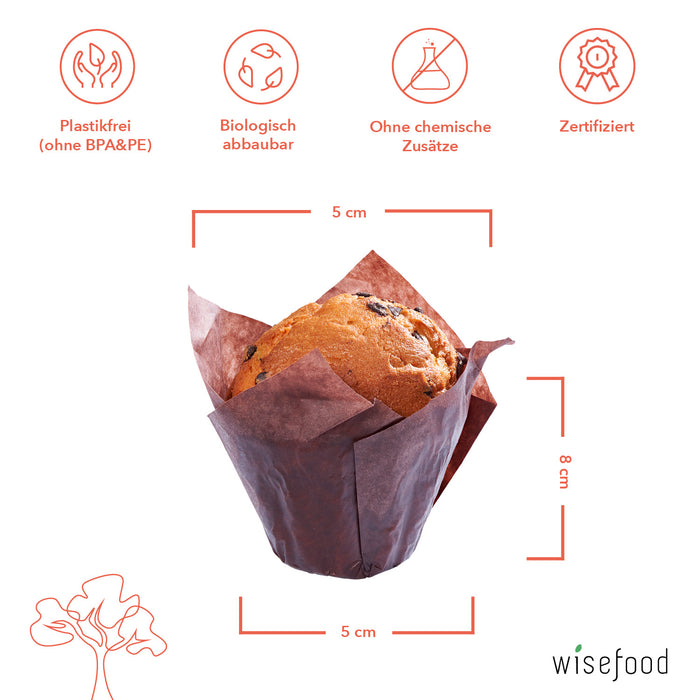 Papier Muffinförmchen - braun - 100 Stück