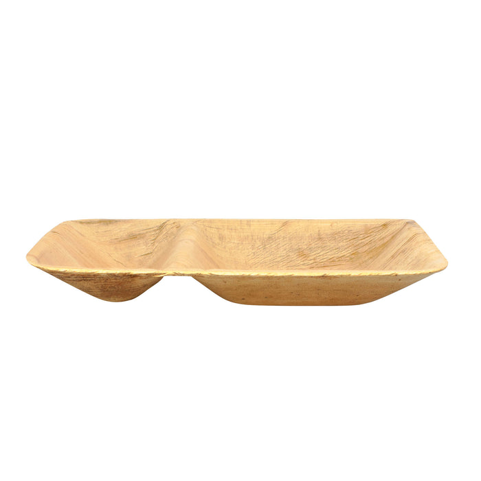 Palmblatt Take-Away-Box rechteckig zweifach unterteilt 26 x 18 x 4,5 cm Lunchbox Menübox Einweg