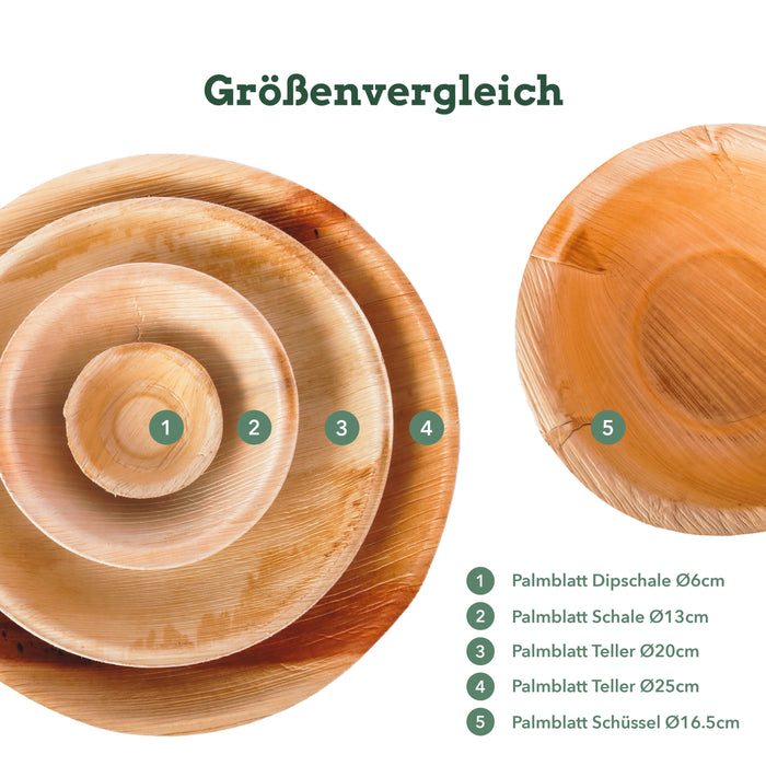 Palmblatt Schale / Schüssel rund 85ml Ø 10 cm