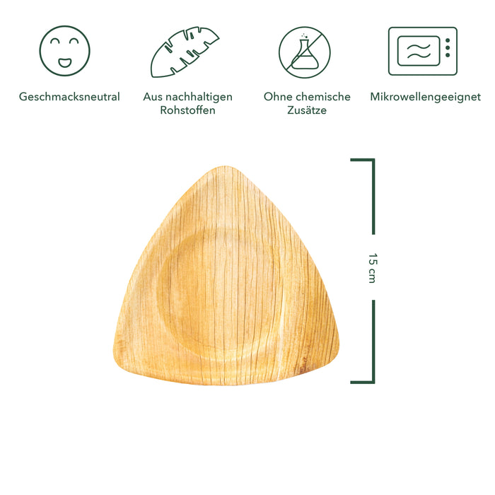 Palmblatt Teller dreieckig 15cm - Wiseware