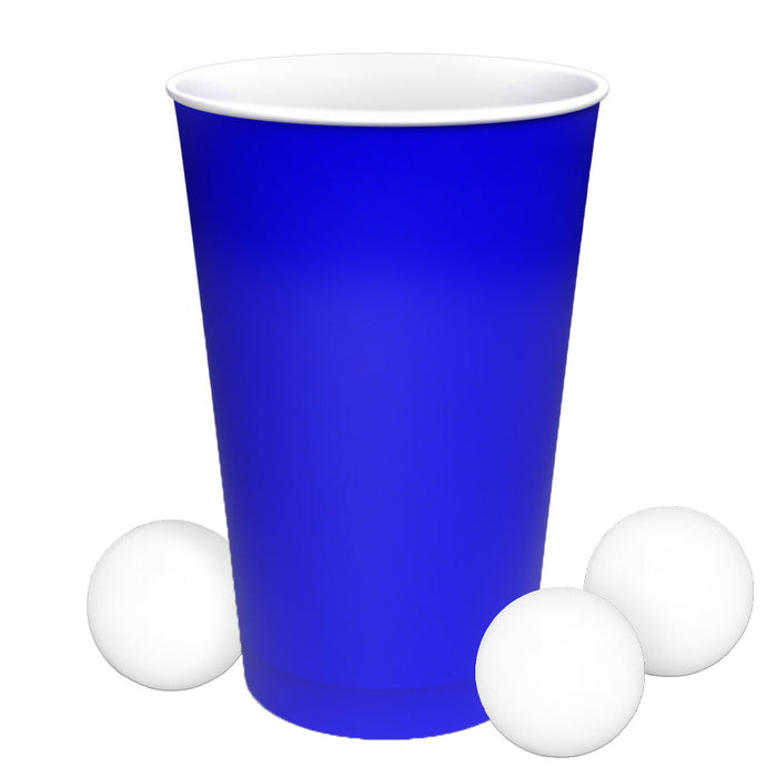 Bierpong Becher Set aus Papier - Nachhaltig - Beer Pong mit Bällen (473ml)