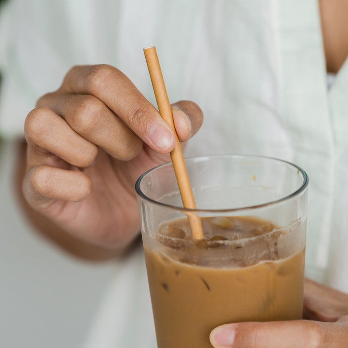 Papier Strohhalme 8x145mm kraft - 100 Strohhalme