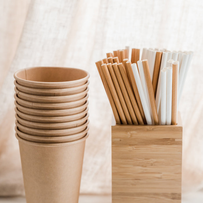 Papier Strohhalme 8x145mm kraft - 100 Strohhalme