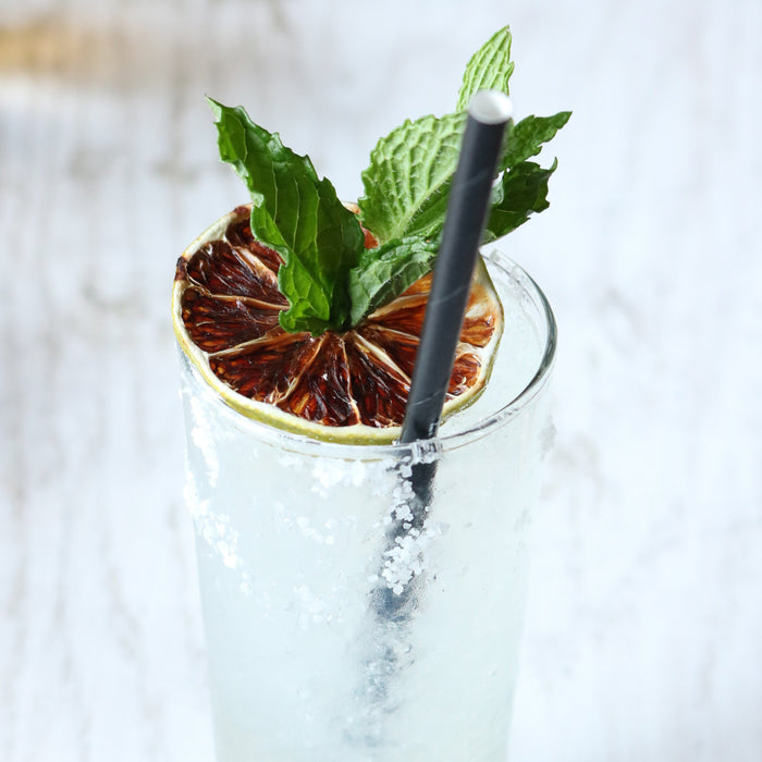 Papier Strohhalme 6x200mm schwarz einzeln verpackt - 500 Strohhalme