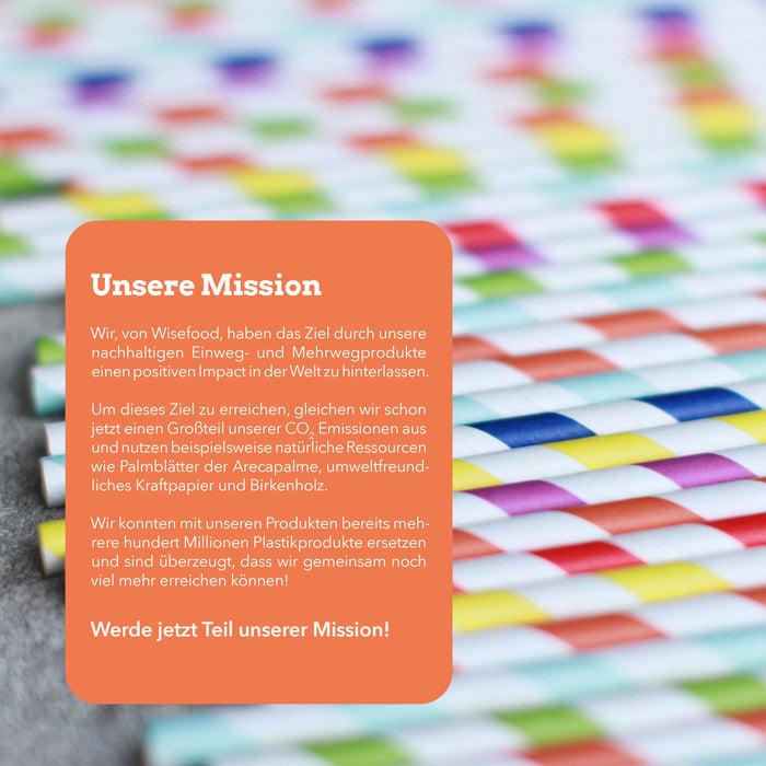 Papier-Strohhalme, bunt, 6 x 200 mm