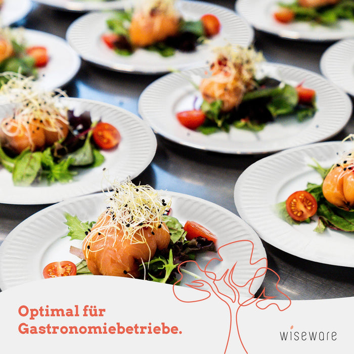 Einwegteller Pappe - Pappteller Ø 20cm weiß