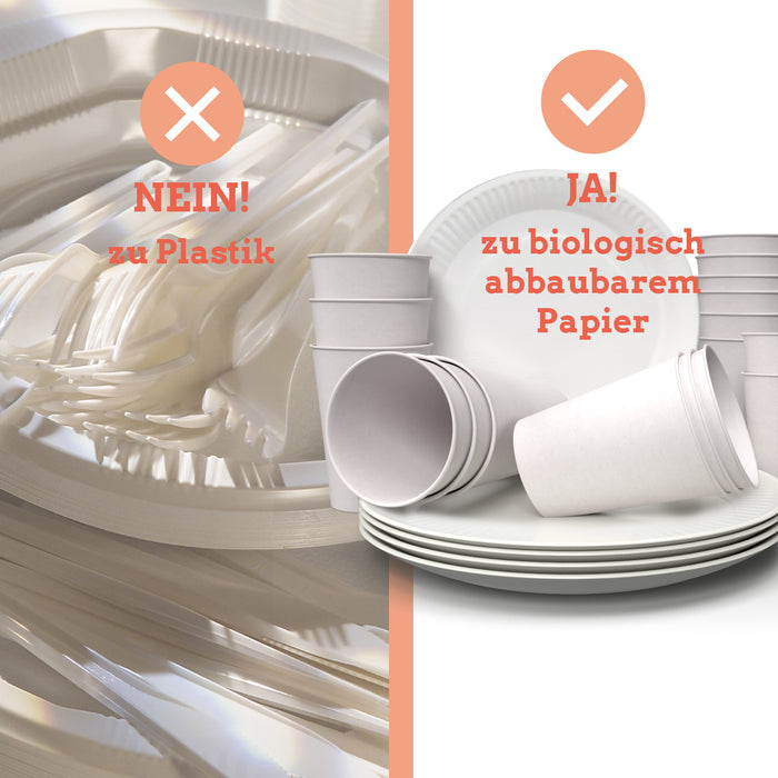 Papier Teller - rechteckig weiß 8x23cm - 250 Stück