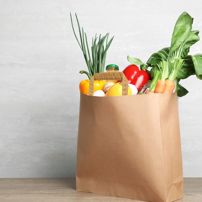 Papier Tragetasche mit Henkel - braun 22x10.5x30cm - 300 Stück