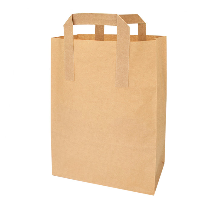Papier Tragetasche mit Henkel - braun 22x10.5x30cm - 300 Stück