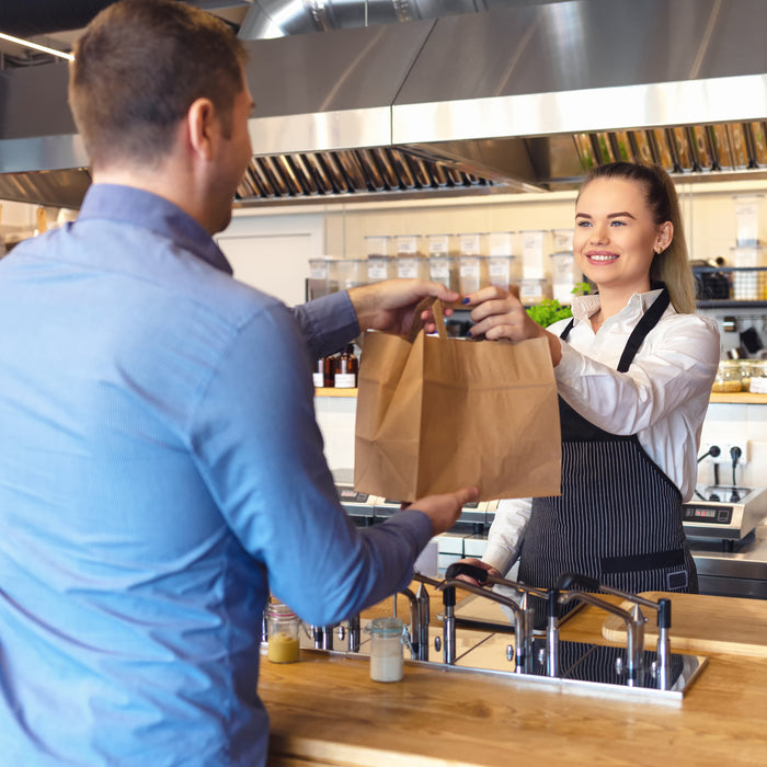 Papier Tragetasche mit Henkel - braun 22x10.5x30cm - 300 Stück