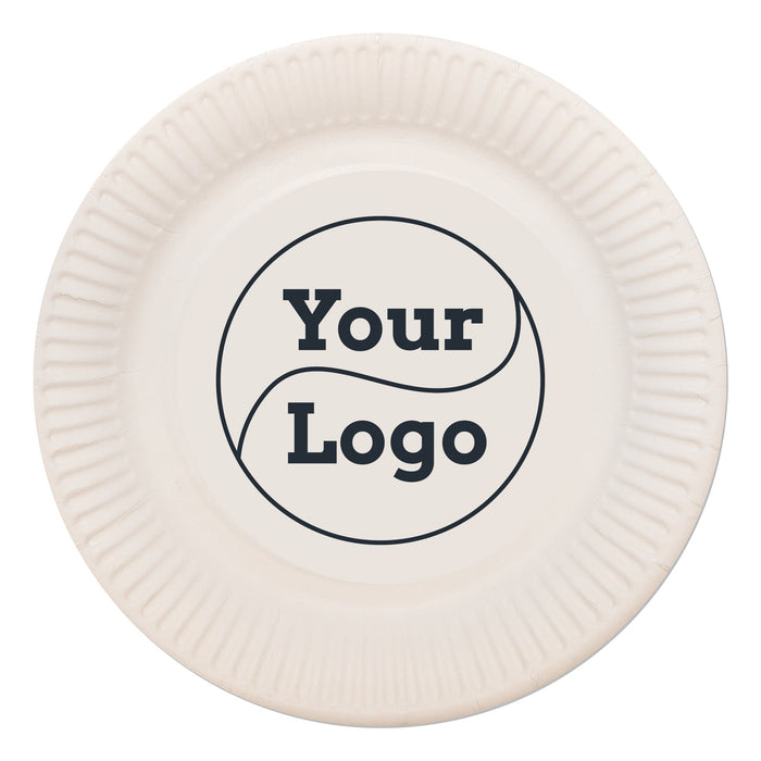 Papier Teller rund - Ø 23cm weiß - individuell bedruckt - 1000 Stück