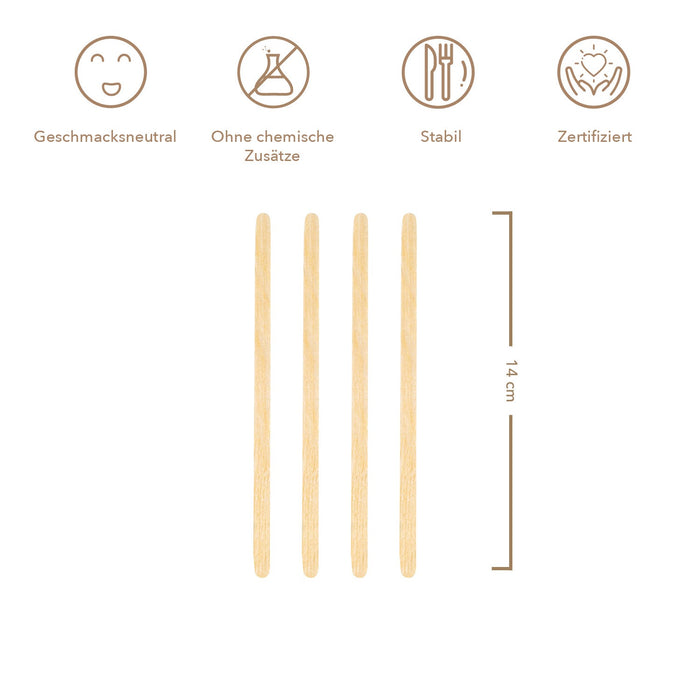 Rührstäbchen aus Birkenholz (14 cm)