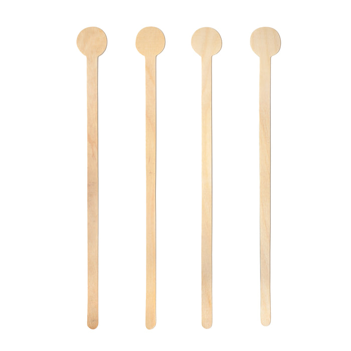 Holz Rühstäbchen mit rundem Griff - 18cm - 100 Stäbchen