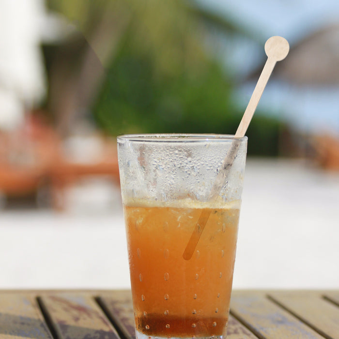 Holz Rühstäbchen mit rundem Griff - 18cm - 100 Stäbchen